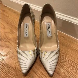 Jimmy Choo - Light Khaki Abel Palm Pointed Heels